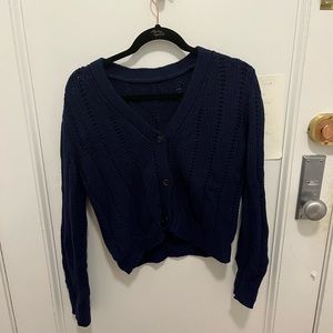 Mini Miu dark blue cashmere cardigan